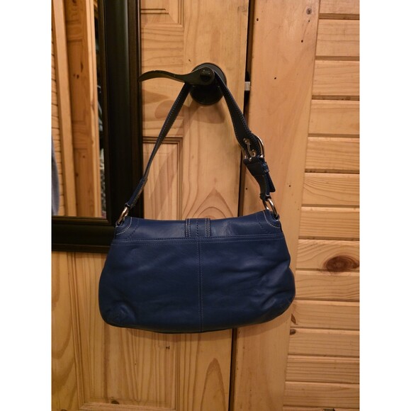 Coach F15204 Vintage Cobalt Blue Soho Flap Y2K Leather w/Buckle/With Wallet - Picture 3 of 10